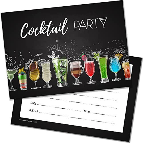 Olivia Samuel 20 x Cocktail-Party-Einladungen aus A6, doppelseitige Karten mit Umschlägen