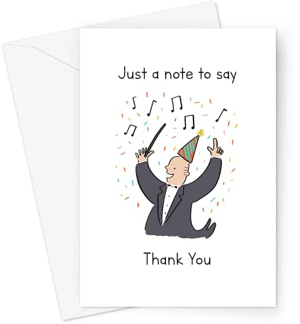 Just A Note To Say Thank You Greeting Card | Thank You Card For Musician, Music Pun Thanks Card For Friend, Sibling, Parent, Grandparent, Partner Or Spouse, Just A Note Cards