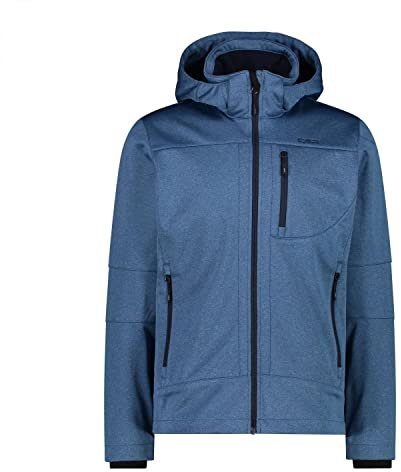 CMP Softshelljacke Melange mit Kapuze | Schutz vor Nässe, Schutz vor Wind, leichtes Tragegefühl, klein verstaubar