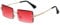 YUELUQU Retro Rimless Rectangle Sunglasses for Women Men Transparent Glasses Y2K Vintage Eyewear (Gold red)