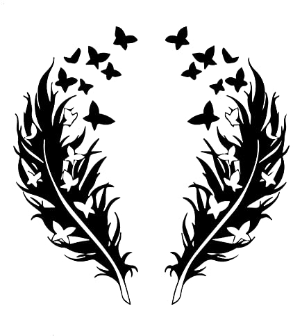 iSpchen Autoaufkleber Feder Personalisierte aufkleber Auto Stoßstange Körper Kratzer Aufkleber Abziehbilder Vinyl Sticker Laptop Dekoration Wandtattoo Aufkleber,16 * 16cm