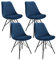 Kick Collection 6er Set Esszimmerstühl Velvet - Samt - Dunkelblau - Modern und Hochwertig - Samtstoff und Metall - Erhältlich in vielen Farben