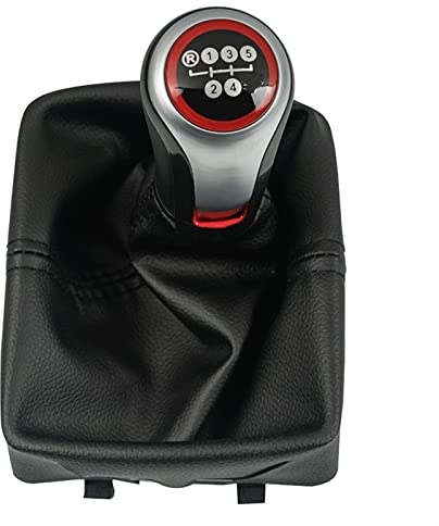 NORTOK Schaltknauf Schalthebel 5/6-Gang Auto Schaltknauf mit Gamasche Kofferraumabdeckung für VW für Polo 9N 9N2 2002 2003 2004 2005 2006 2007 2008 2009 (Color : 5 Speed B0269)