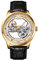 SKMEI Automatische mechanische Uhren für Herren, Keleton-Uhren, luxuriöses Leder, wasserdicht, leuchtend, Herren-Armbanduhr, Geschenk für Männer, Freund, Vater, Großvater, Gold-Sliver, Classic