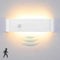 Lightess Applique da Parete Interno Moderno, 16W con Sensore di Movimento Lampada Led da Parete, 3000K Bianco Caldo Lampada da Muro, per Soggiorno, Scala, Corridoio, Illuminazione per Interni, Bianco