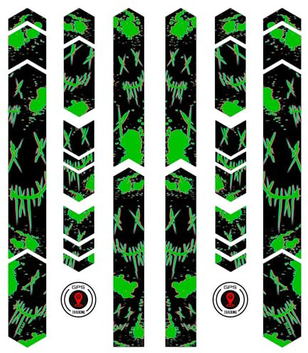 BIKE-label Fahrrad Sticker Set XL Rahmen Aufkleber 14-teilig green purge glitch X400121VA