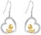 Ente Ohrringe Sterling Silber Entenherz-Baumelohrringe Tier Ente Schmuck Geschenke für Frauen Mädchen