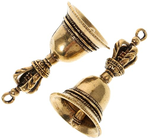 STOBAZA Messing Glöckchen Schlüsselanhänger Tibetischer Kupfer Glocken Anhänger Feng Shui Handglocke Meditationsdekoration Für Zuhause Und Garten