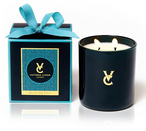 Victoria Cator London Luxury Scented Candle - Délice Des Dieux - Notes of Neroli, Tuberose, Jasmine, Lily, Rose - 2 Wicks with Long Burning Up to 50 Hours - for Your Loved Ones (280g)