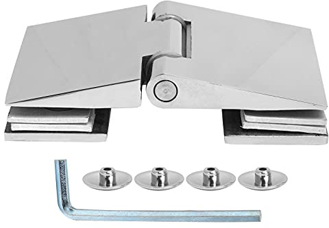 Heavy Duty Glass Shower Door Hinges 8mm-12mm 304 Stainless Steel Wall Mount Bathroom Hinge for Shower Enclosure Cabinet Doors
