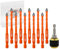 BGTEC High Hardness Skewed Head Eccentric Drill Bits Set-10pcs 6mm Carbide-Tipped Crooked Drill bit with 1pc Drill Chuck Adapter for Wood Plastic Masonry Ceramic Tile Glass Concrete Marble Brick