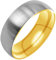 Everstone Damenring Titan, Herrenring Titan, Freundschaftsringe, Eheringe, Trauringe, Matt rund Silber und Gelbgold Breite Sz58