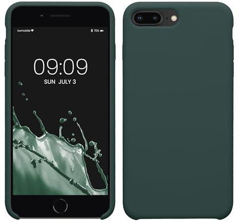kwmobile Case Compatible with Apple iPhone 7 Plus/iPhone 8 Plus Case - TPU Silicone Phone Cover with Soft Finish - Blue Green