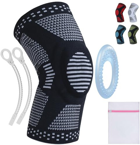 360 RELIEF Kniebandage Männer Damen - Kniestütze mit Gelenk Stabilisierung & Gel-Polster für Meniskus, Sport, Joggen, Kraftsport, Laufen - 1 Stück Patella Knieschützer mit Wäschenet