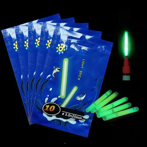50 Stück Knicklichter für Angeln,Knicklichter Angeln,Glow Sticks Fishing,Fishing Glow Sticks,Licht Angeln Leuchtstäbe,Fluoreszenz Knicklicht Angeln,Mini Glow Sticks Für Angeln