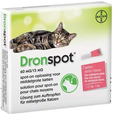 CD,Dronspot Worming Spot On For Medium Cats (2.5-5kg)