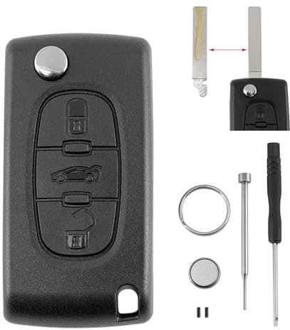 CE0536 For Peugeot 207 307 308 807 5008 Expert 3 Buttons Car Key Fob Case Shell with VA2 Blade Battery CR1620 Pin Removal Tool