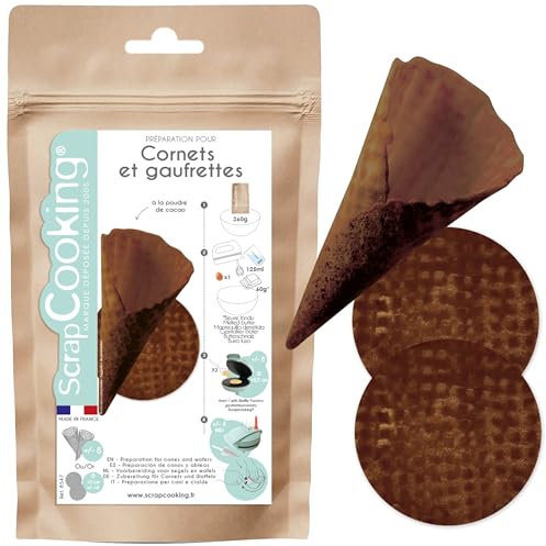 ScrapCooking - Préparation pour Cornets & Gaufrettes 260 g - Goût Chocolat - Mix pour Wafers & Cônes de Glace Croustillants - Cuisine Pâtisserie - Fabriqué en France - 8547