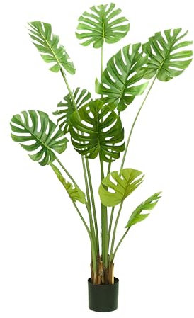 Valyria Home | Monstera Artificial Grande 160 cm – Costilla de Adán Realista para Decoración de Hogar y Oficina – Planta Tropical de Plástico – Planta Artificial Decorativa