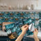 HORIWE Bricks Tile Stickers for Kitchen Bathroom Backsplash PVC Waterproof Oil Proof 12x6 DIY Self Adhesive New Wall Stickers Home Decor 16pcs