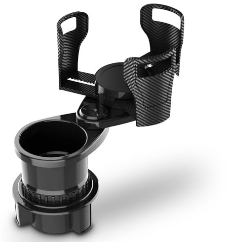 D-Lumina Car Cup Holder Expander, Multifunctional 2 in 1 Car Cup Holder Extender Adapter with Adjustable Base, Compatible with All Types of Water Bottles and Drinks Cups.