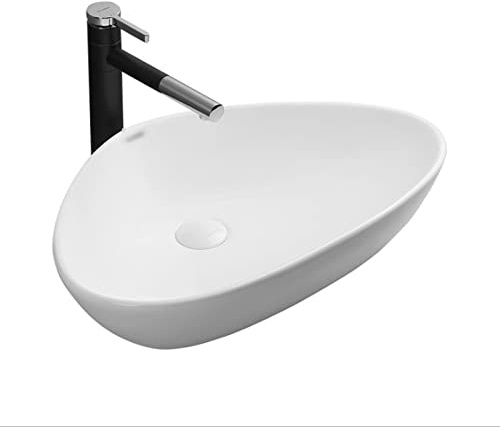 Lavandino Da Bagno Bagno vanità lavello triangolo sopra il bancone in porcellana in ceramica da banco da banco vanità lavabo lavatrice for vanità bianca bianca Lavandino Da Bagno Da Appoggio(B)