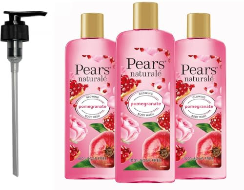 Pears Naturale Body Wash Pomegranate 250ml 3 Pack + Pump