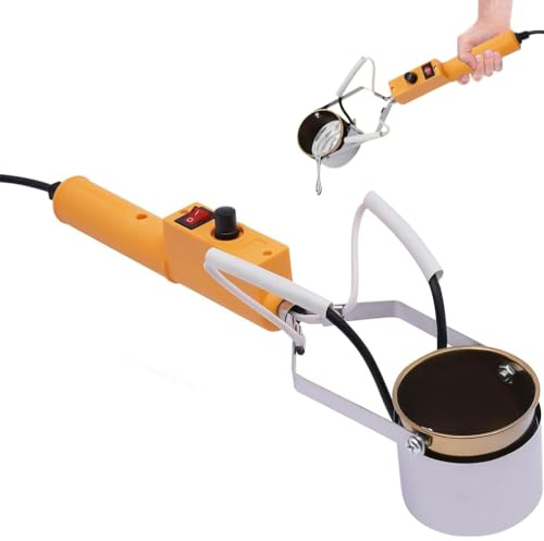 Mini pot de fusion électrique, four portable 300 W avec poignée, creuset de 65 mm, contrôle de la température de 150 à 450 ℃ pour la fonte du métal et la pêche