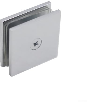 Rehoetom Messing-Glasklemme für 8–12 mm gehärtetes Glas, quadratische U-Klemme für Badezimmertür und Duschwand, feste Paneelbeschläge (Chrom)