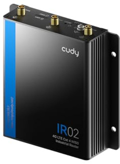 Cudy Router Wi-Fi industriale 4G LTE Cat 4 N150, RS232/485, IO, IR02 | Custodia metallica IP30 con intervallo di temperatura di funzionamento compreso tra -40 e 75 °C e protezione EMC di livello 3