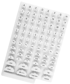 Mimoqk Keyboard Key Stickers, Silicone Adhesive Protector, Laptop Keyboard Cover with Strong Grip, Typing Accessory for Girls Long Nails, Computer Accessories, Keyboards Cover for Home Desktop