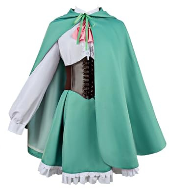 LTAKK Rem and Ram Cosplay Costume Re:Zero Rem Outfit Maid Dress with Cape and Corset for Halloween Cosplay Green M