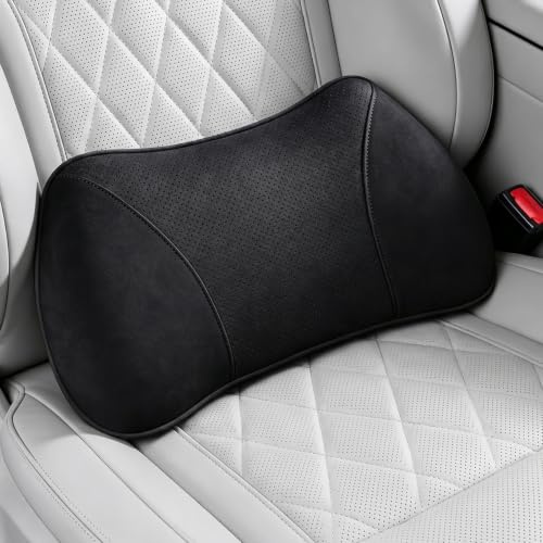 Lordosenstütze Auto Ergonomisch, Memory Foam Rückenkissen fürs Fahren | Lordosenstütze, Rückenstütze für Autositz beim Fahren, Ergonomisches Rückenkissen für Auto, Bürostuhl, Sofa (Schwarz)
