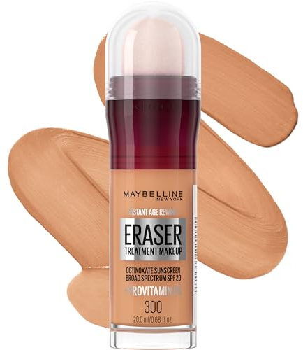 Maybelline Instant Age Rewind Eraser Foundation with SPF 20 and Moisturizing ProVitamin B5, 300, 1 Count (Packaging May Vary)