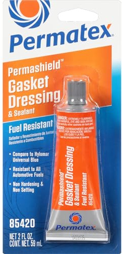 Permatex 85420 Permashield Fuel Resistant Gasket Dressing & Sealant, 2 oz Tube, Orange
