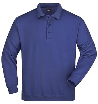 James & Nicholson Polo Sweatshirt - Klassischer Sweat mit gestricktem Polokragen | Farbe: royal | Grösse: XL