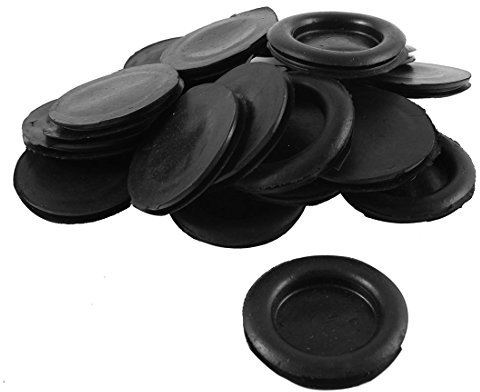 sourcing map 20PCS Kabeldurchführung Gummi Wire Cable Protective Armature Rubber Grommets 40mm Dia Schwarz
