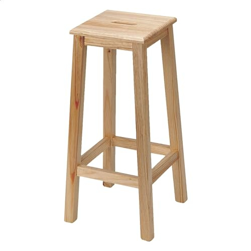 Hocker aus Kieferholz Alto 74 cms Barniz