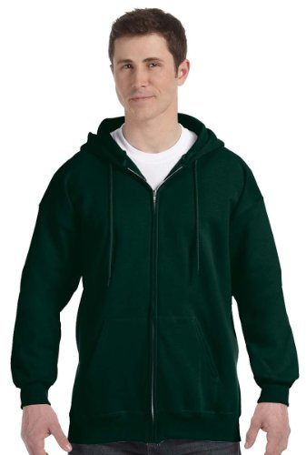 Hanes Men's Full Zip Ultimate Heavyweight Hoodie, Deep Forest, XX-Large