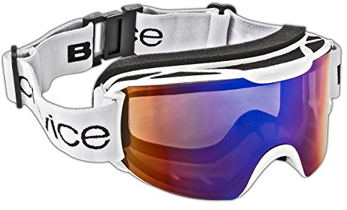 Black Crevice Skibrille im Frameless Design I Ski-Brille in verschiedenen Farben I Snowboard-Brille I bruchfeste Doppelscheibe I Anti-Fog-Beschichtung & UV 400 Schutz I größenverstellbar