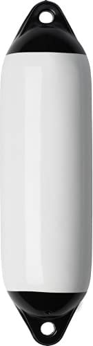 Seilflechter - Aufblasbarer Fender 150 x 580 mm in Weiß, Langfender mit 2 Augen, für Boot & Yacht