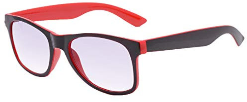 4sold Reading Glasses Blue Light Blocking Glasses, Anti Glare Fatigue Blocking Headaches Eye Strain, Safety Glasses for Computer/Phone, Transparent Lens (Black Red, 1.50)