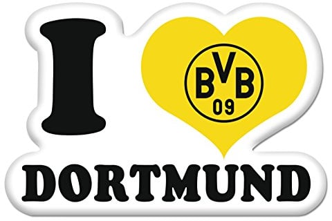 Borussia Dortmund BVB-Aufkleber I Love Dortmund, schwarz/Gelb, one Size