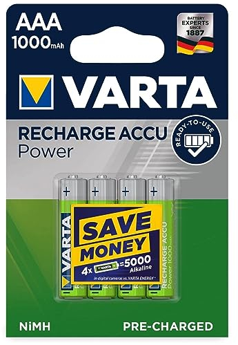 Varta 1 x 4 Professional Nimh 1000 mAh AAA Nickel-Metallhydrid (Nimh) 1000 mAh 1,2 V Wiederaufladbarer Akku - Ila Akku wiederaufladbar (1000 Mah, Nickel-Metallhydrid (Nimh), AAA, 1,2 V, Silber)