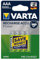 Varta 1 x 4 Professional Nimh 1000 mAh AAA Nickel-Metal Hydride (Nimh) 1000 mAh 1.2 V Rechargeable Battery - Rechargeable Battery (1000 mAh, Nickel-Metal Hydride (Nimh), AAA, 1.2 V, Silver)