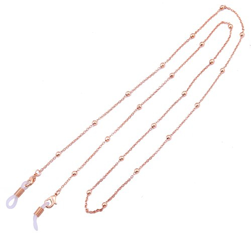LIKGREAT Brillenkette für Damen, Perlenkette für Lesebrillen, Sonnenbrillen, Brillenhalter KC Gold, White Connector