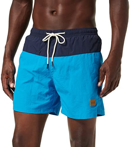Urban Classics Block Swim Shorts, Pantaloncini da Bagno, Uomo, Nvy/Tur, XXL