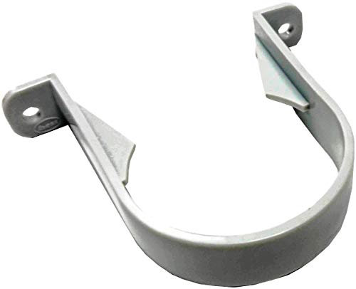 Merriway BH06827 (2 Pcs) Gutter Downpipe Clips/Brackets for 68mm Pipe Grey - Pack of 2 Pieces