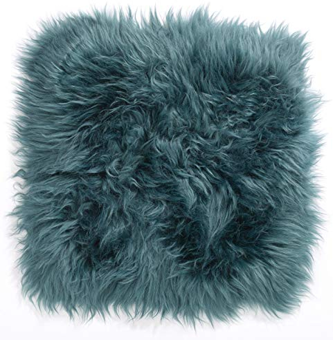 H.O.C.K. Fell-Sitzauflage Sitzkissen rund/eckig flauschig Indoor (eckig 35x35cm, Petrol)