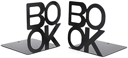 EIN Paar Buchstützen aus Metall, rutschfeste Buchstützen aus Buchstabenmuster, Buchorganisator Holde für Regale, Buchstopper für DVD Videospiele, Maganize(208mm / 8.2in)